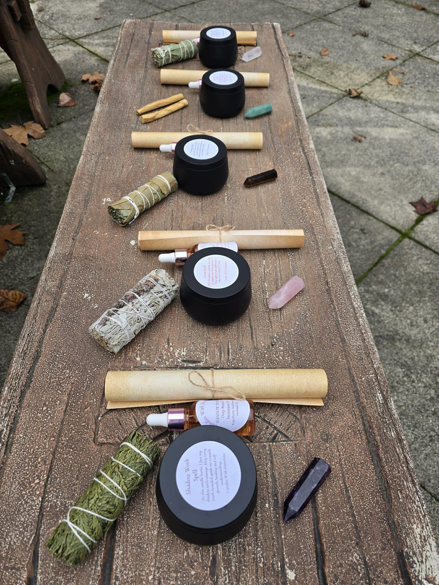Intention spell kits (Money, Love, Manifestation, Cleansing, Shadow Work)