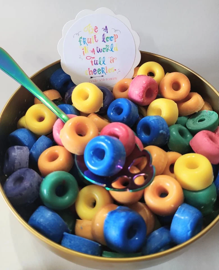 Fruit Loop Bowl Wax Melts! (Comes with rainbow skull spoon!) (16oz Tin)