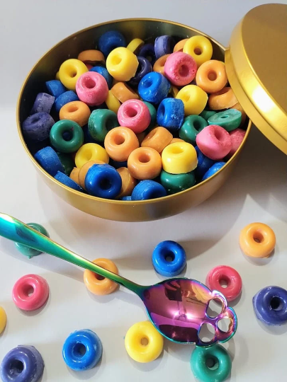 Fruit Loop Bowl Candle! (Comes with rainbow skull spoon!) (16oz Tin)