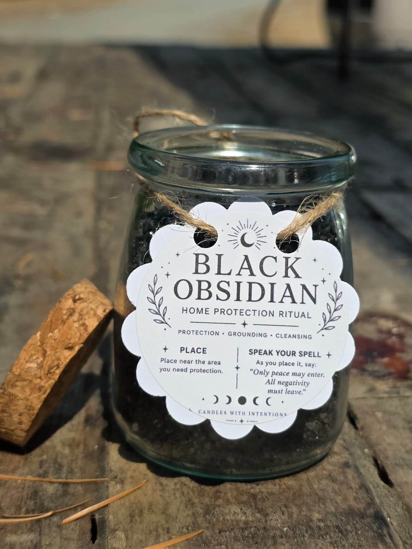 Black Obsidian home protection ritual jar (7oz)