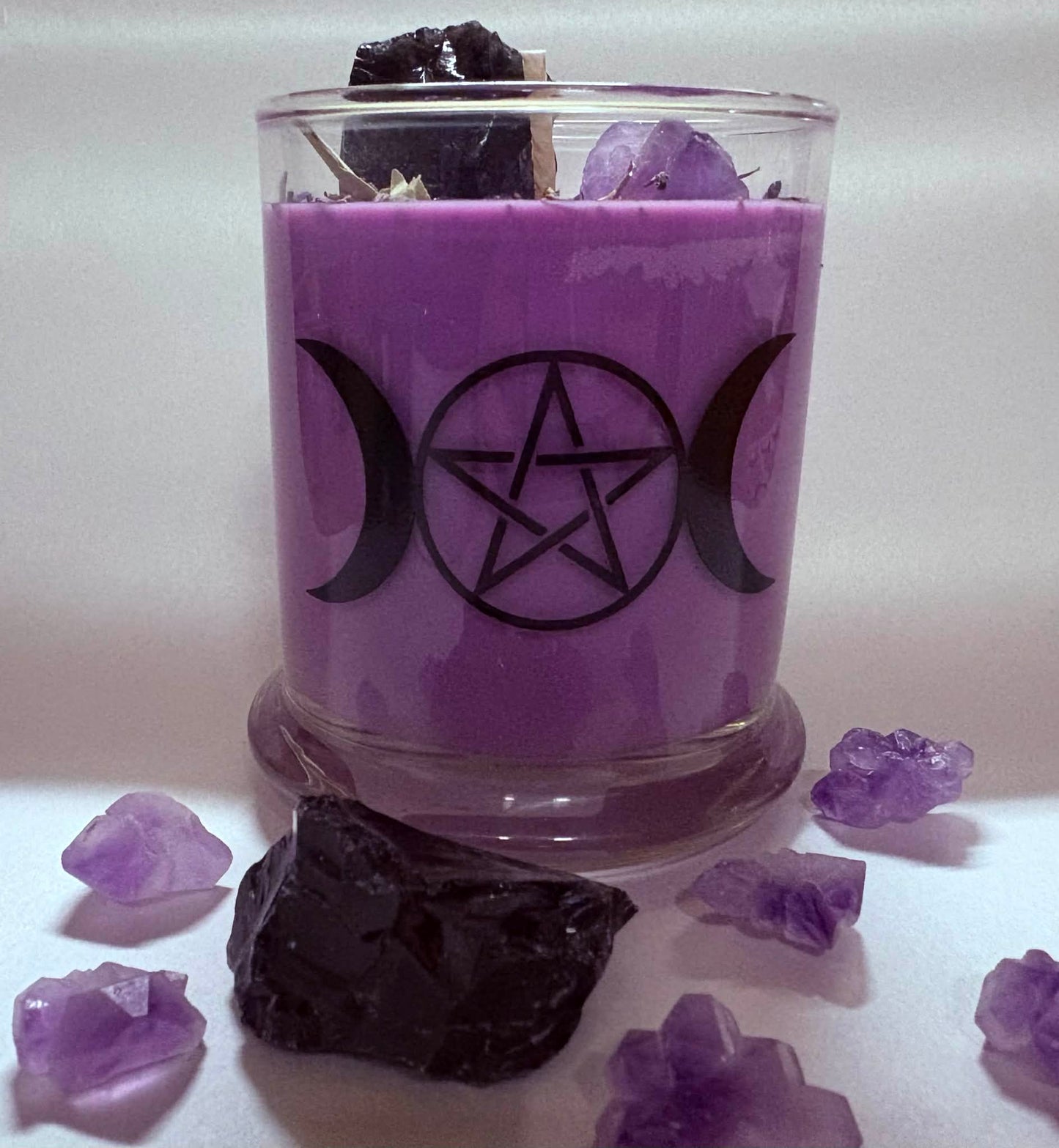 Triple Moon Goddess Intention Candle — Lavender • Rosemary • Sage (12.5oz)