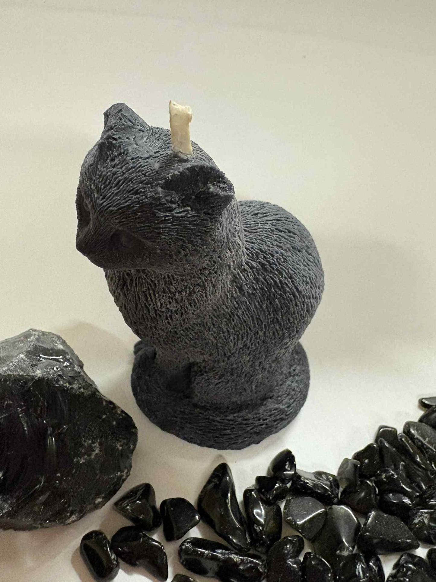 Black Cat Familiar Candle (3.6in x 2.2in)