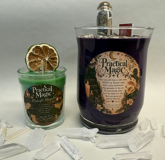 Practical magic large candle with FREE votive midnight margarita candle!￼