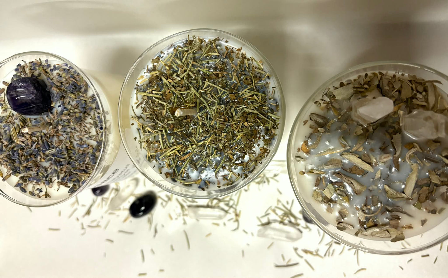 Calming Bundle. Cleansing space. Safe space. Herbal healing. (Three 16oz Large candles)