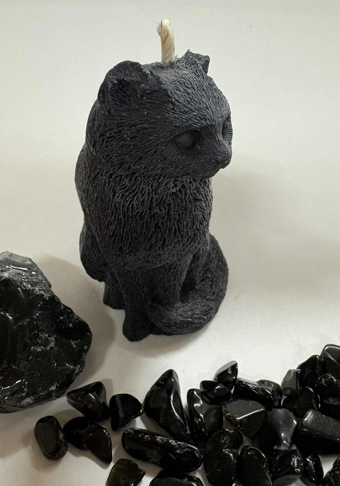 Black Cat Familiar Candle (3.6in x 2.2in)